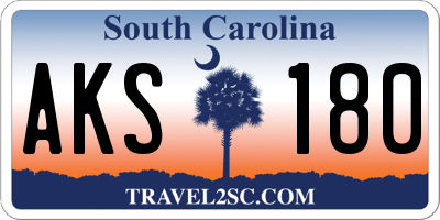 SC license plate AKS180
