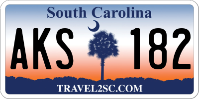 SC license plate AKS182