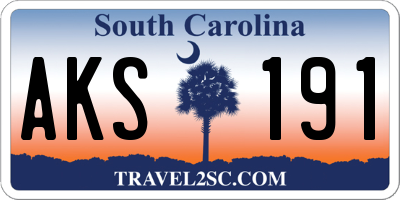 SC license plate AKS191