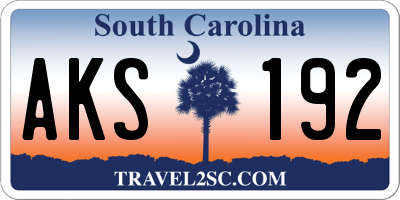 SC license plate AKS192