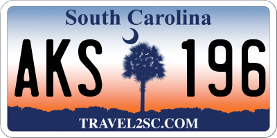 SC license plate AKS196