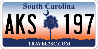SC license plate AKS197