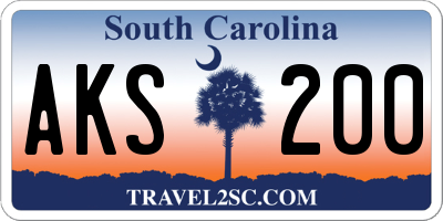 SC license plate AKS200
