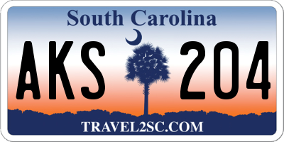 SC license plate AKS204