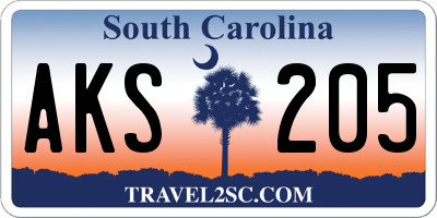 SC license plate AKS205