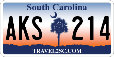 SC license plate AKS214