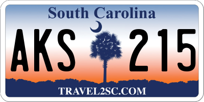 SC license plate AKS215