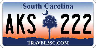 SC license plate AKS222