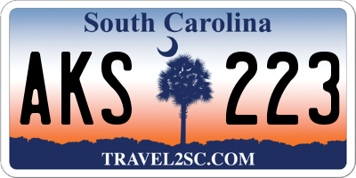 SC license plate AKS223