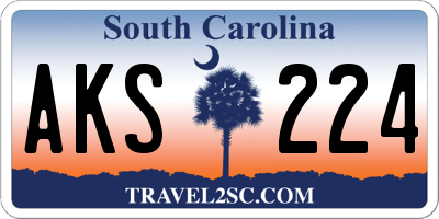 SC license plate AKS224