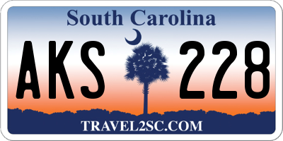 SC license plate AKS228