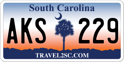 SC license plate AKS229