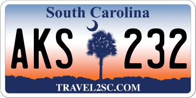 SC license plate AKS232
