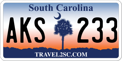 SC license plate AKS233