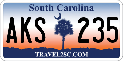 SC license plate AKS235