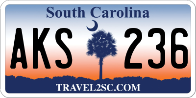 SC license plate AKS236