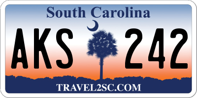 SC license plate AKS242