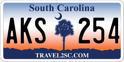 SC license plate AKS254