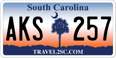 SC license plate AKS257