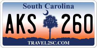 SC license plate AKS260