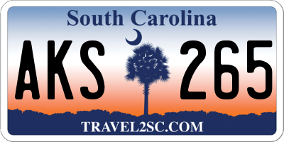 SC license plate AKS265