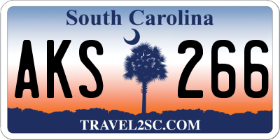 SC license plate AKS266
