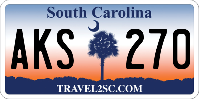 SC license plate AKS270