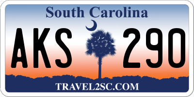 SC license plate AKS290
