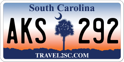 SC license plate AKS292