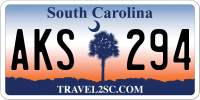 SC license plate AKS294