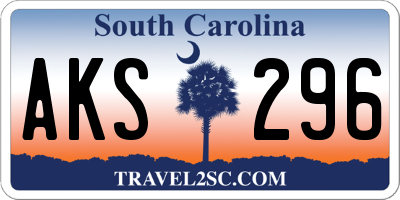 SC license plate AKS296
