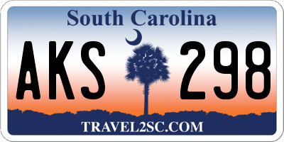 SC license plate AKS298