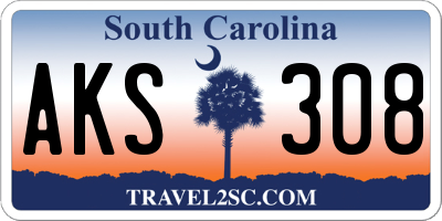 SC license plate AKS308