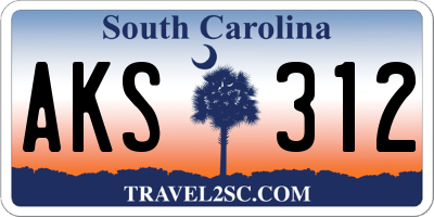 SC license plate AKS312