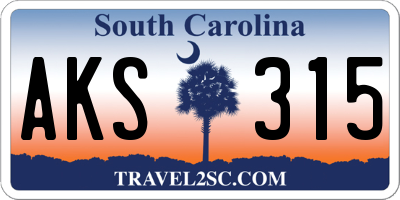SC license plate AKS315