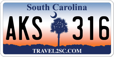 SC license plate AKS316