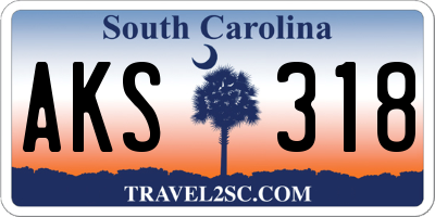 SC license plate AKS318