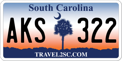 SC license plate AKS322