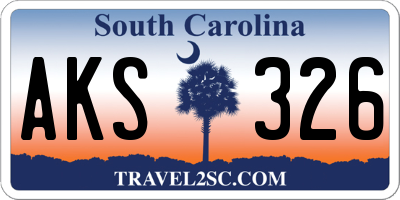 SC license plate AKS326
