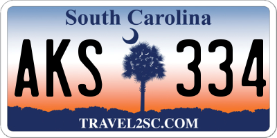 SC license plate AKS334