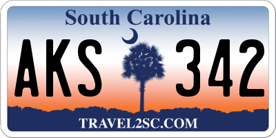 SC license plate AKS342