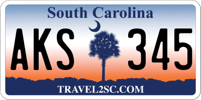 SC license plate AKS345