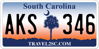 SC license plate AKS346