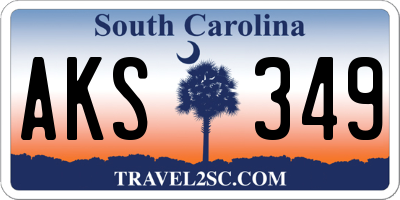 SC license plate AKS349