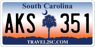 SC license plate AKS351