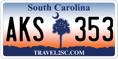 SC license plate AKS353