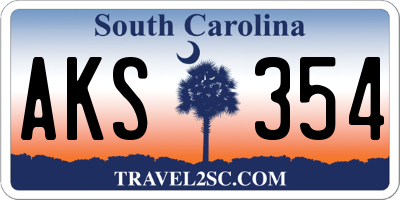 SC license plate AKS354