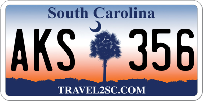 SC license plate AKS356