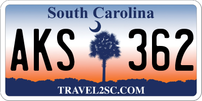 SC license plate AKS362