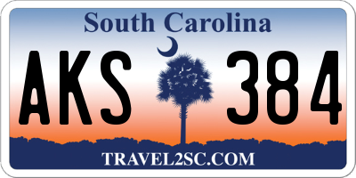 SC license plate AKS384